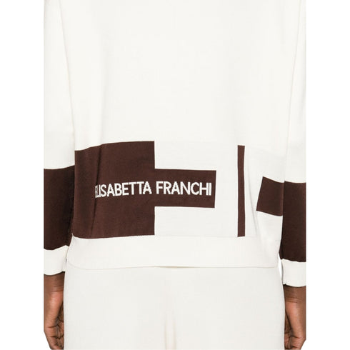 Elisabetta Franchi Maglia Maglia Donna riga a contrasto 40 - Francavilla Moda
